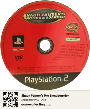 Shaun Palmer's Pro Snowboarder PlayStation 2, PAL disc