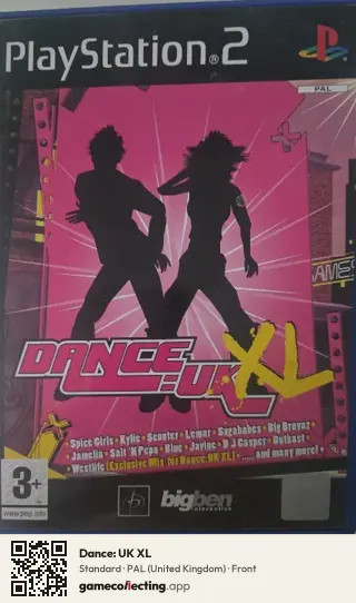 Dance: UK XL PlayStation 2, United Kingdom box front