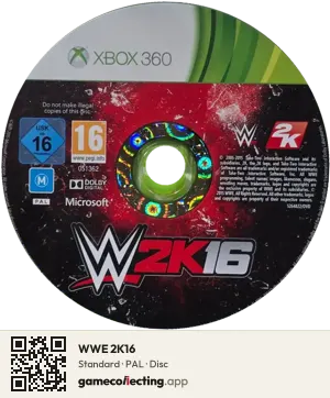 WWE 2K16 Xbox 360, PAL disc