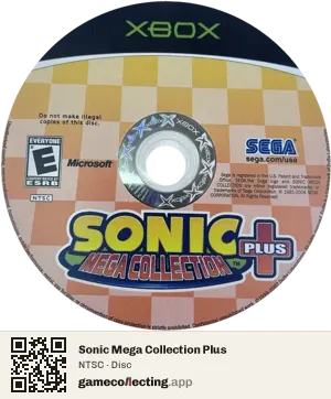 Sonic Mega Collection Plus Xbox, NTSC disc