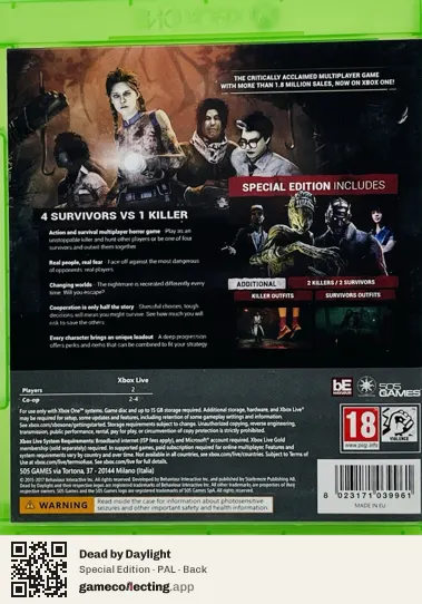 Dead by Daylight Xbox One, PAL box back