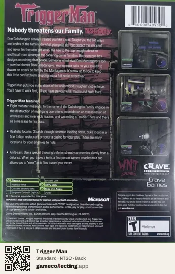 Trigger Man Xbox, NTSC box back