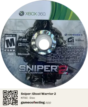 Sniper: Ghost Warrior 2 Xbox 360, NTSC disc