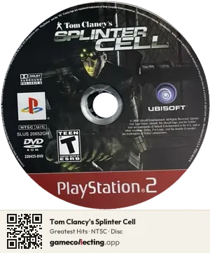 Tom Clancy's Splinter Cell PlayStation 2, NTSC disc