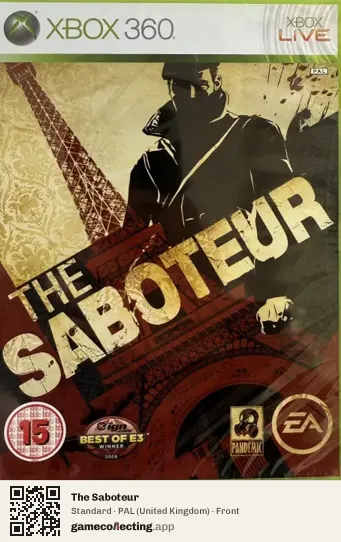 The Saboteur Xbox 360, United Kingdom box front