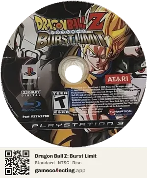 Dragon Ball Z: Burst Limit PlayStation 3, NTSC disc