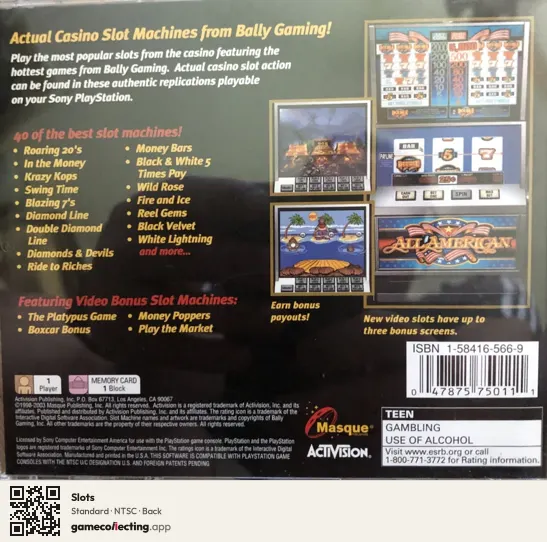 Slots PlayStation, NTSC box back