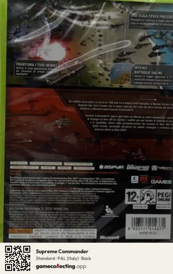Supreme Commander Xbox 360, Italy box back