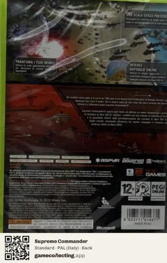 Supreme Commander Xbox 360, Italy box back