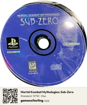 Mortal Kombat Mythologies: Sub-Zero PlayStation, NTSC disc