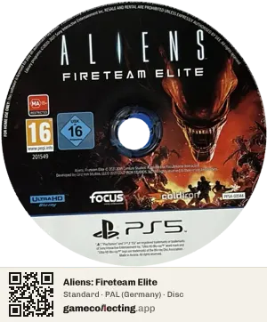 Aliens: Fireteam Elite PlayStation 5, PAL disc