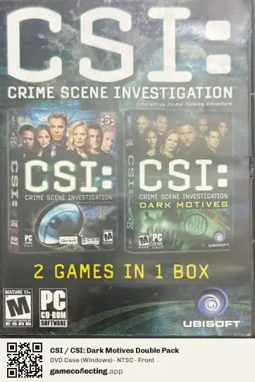 CSI / CSI: Dark Motives Double Pack Computer, NTSC box front