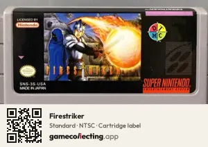 Firestriker Super Nintendo Entertainment System, NTSC cartridge label
