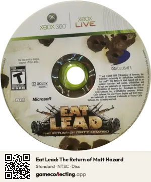 Eat Lead: The Return of Matt Hazard Xbox 360, NTSC disc