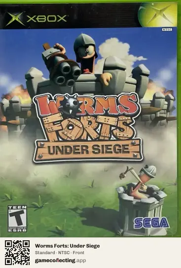 Worms Forts: Under Siege Xbox, NTSC box front