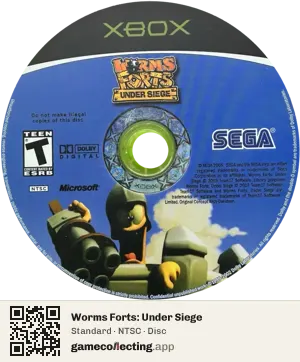 Worms Forts: Under Siege Xbox, NTSC disc