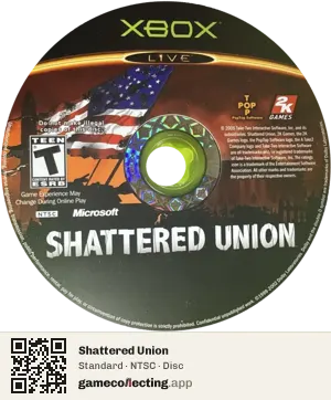 Shattered Union Xbox, NTSC disc