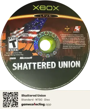Shattered Union Xbox, NTSC disc