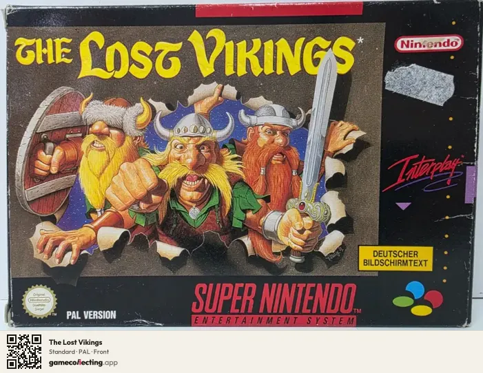 The Lost Vikings Super Nintendo Entertainment System, PAL box front