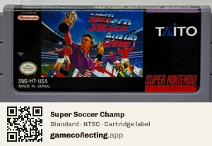 Super Soccer Champ Super Nintendo Entertainment System, NTSC cartridge label