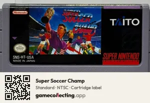 Super Soccer Champ Super Nintendo Entertainment System, NTSC cartridge label