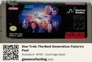 Star Trek: The Next Generation: Future's Past Super Nintendo Entertainment System, NTSC cartridge label