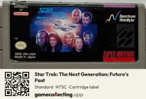 Star Trek: The Next Generation: Future's Past Super Nintendo Entertainment System, NTSC cartridge label