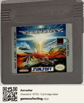 Aerostar Game Boy, NTSC cartridge label