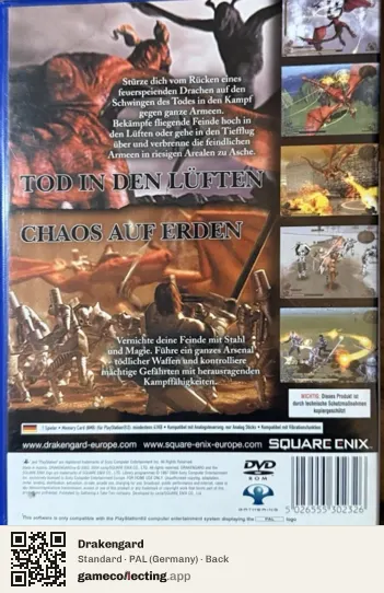 Drakengard PlayStation 2, Germany box back