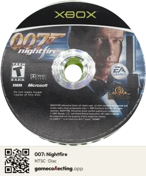007: Nightfire Xbox, NTSC disc