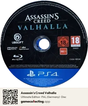 Assassin's Creed Valhalla PlayStation 4, PAL disc