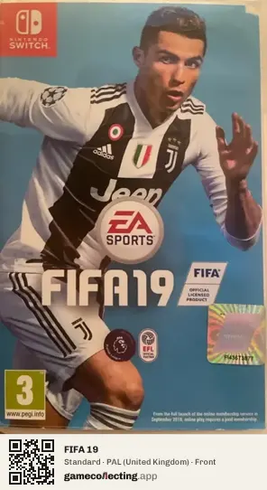 FIFA 19 Nintendo Switch, United Kingdom box front