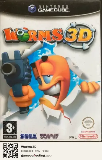 Worms 3D Nintendo GameCube, PAL box front