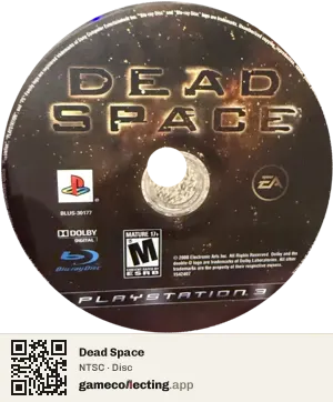 Dead Space PlayStation 3, NTSC disc