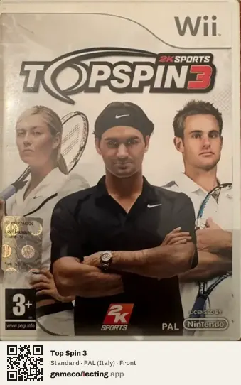 Top Spin 3 Nintendo Wii, Italy box front