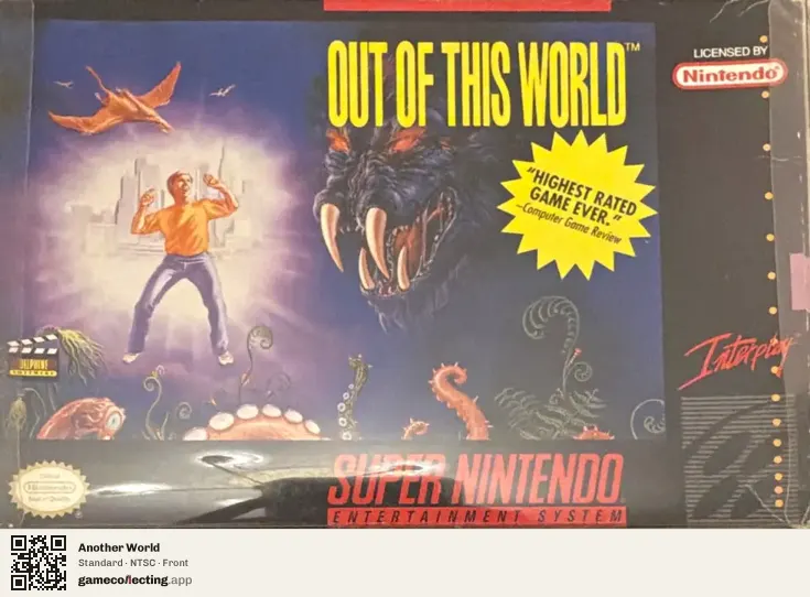 Another World Super Nintendo Entertainment System, NTSC box front