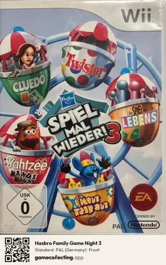 Hasbro Family Game Night 3 Nintendo Wii, Germany box front