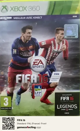 FIFA 16 Xbox 360, France box front