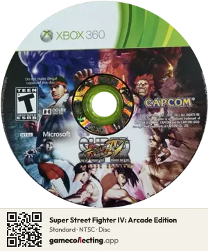 Super Street Fighter IV: Arcade Edition Xbox 360, NTSC disc