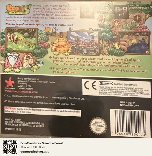 Eco-Creatures: Save the Forest Nintendo DS, PAL box back