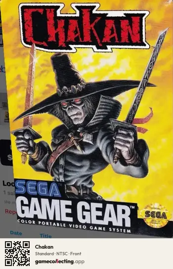 Chakan Sega Game Gear, NTSC box front