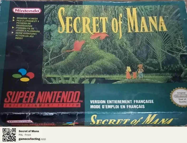 Secret of Mana Super Nintendo Entertainment System, PAL box front