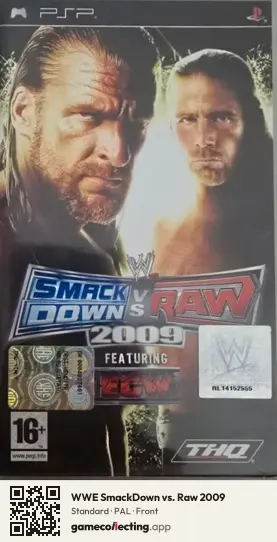 WWE SmackDown vs. Raw 2009 PlayStation Portable, PAL box front