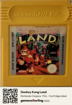Donkey Kong Land Game Boy, PAL cartridge label