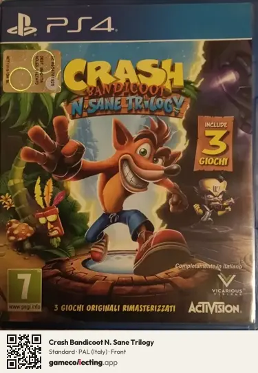Crash Bandicoot N. Sane Trilogy PlayStation 4, Italy box front