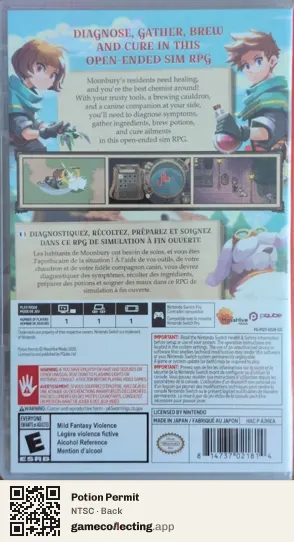 Potion Permit Nintendo Switch, NTSC box back