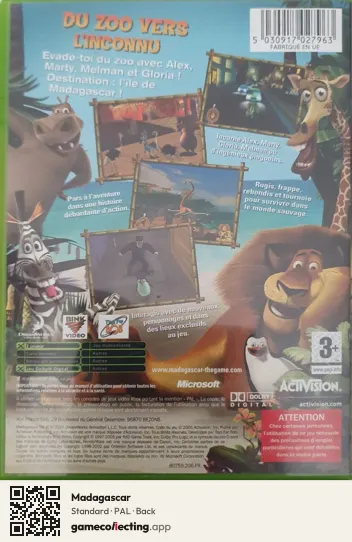 Madagascar Xbox, PAL box back
