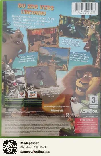 Madagascar Xbox, PAL box back