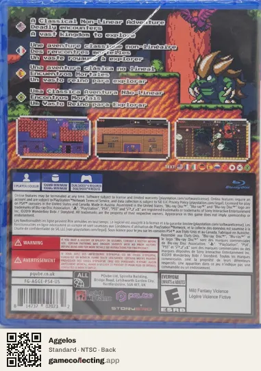 Aggelos PlayStation 4, NTSC box back