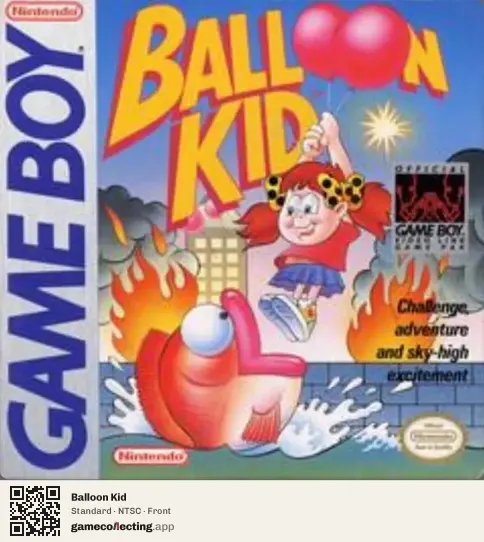 Balloon Kid Game Boy, NTSC box front